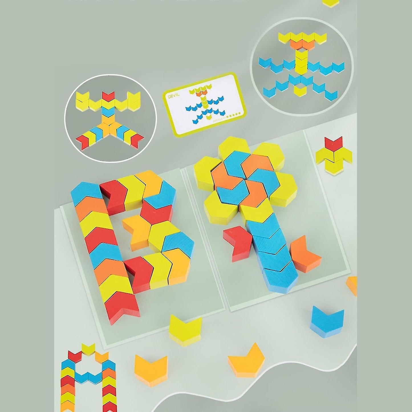 Herring Bone Wooden Blocks - EKT3188