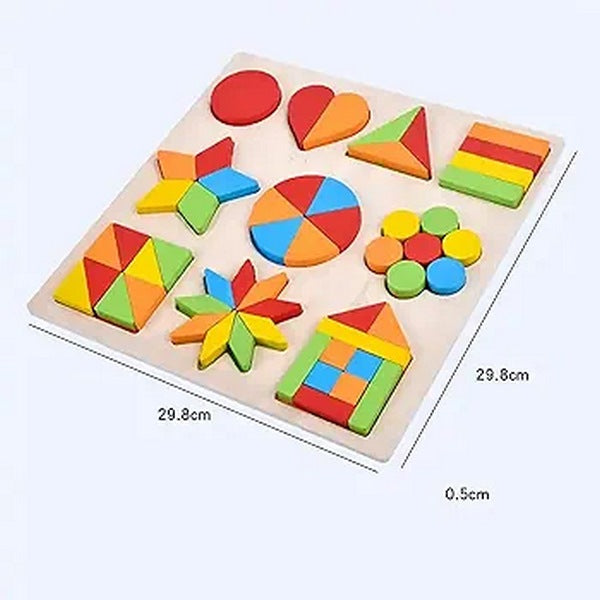 Wooden 3D Colourful Puzzle | Engaging Activity Toy (One Random Design Shipped)