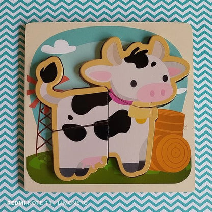 Wooden Chunky Jigsaw Puzzle 1Pc Random Design Will Be Shipped - EKT3386