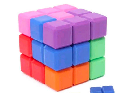 Rainbow Cubes 3D Puzzle Arrange 7 Pieces to Form Cube - EKT3522