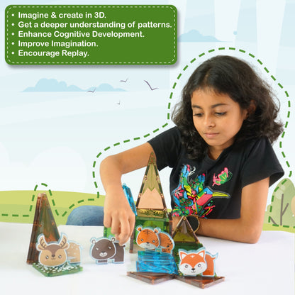 Magnetix Construction Set  Jungle Theme 34 Pieces - EKT3654