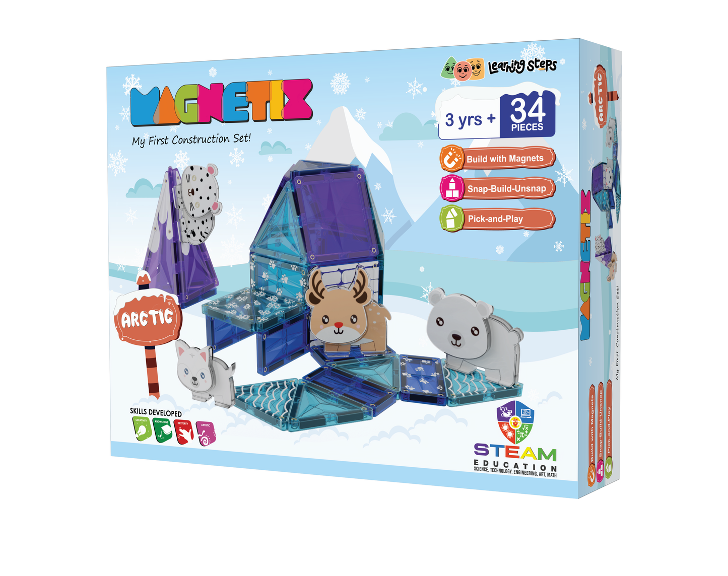 Magnetix Construction Set  Artic Theme 34 Pieces - EKT3655