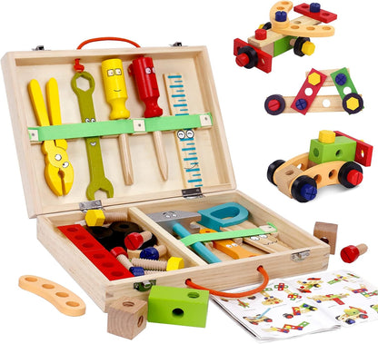 Wooden Tool Kit with Storage Box For Kids - EKT3825