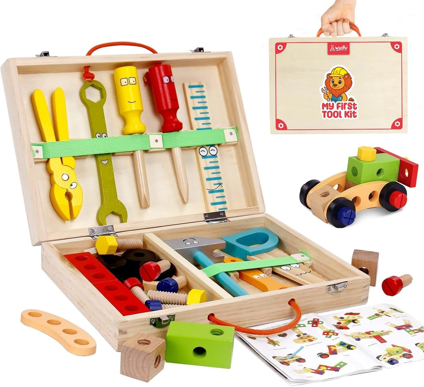 Wooden Tool Kit with Storage Box For Kids - EKT3825