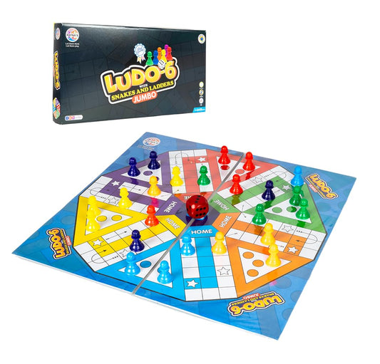 Jumbo 6 Player Ludo With Snake And Ladder - EKT3844