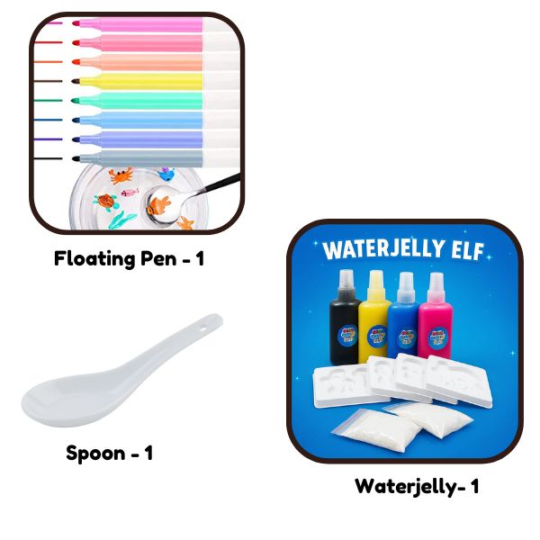 AquaMagic Duo (WaterJelly Clay 4pc, Floating Pen With Spoon)