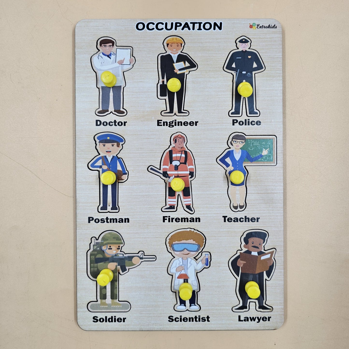 Extrokids Wooden Occupation Peg Board For Kids - EKW0291