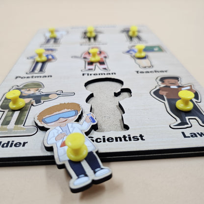 Extrokids Wooden Occupation Peg Board For Kids - EKW0291