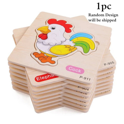 Wooden jigsaw puzzle with name 1 pc random design will be shipped - EKT2789