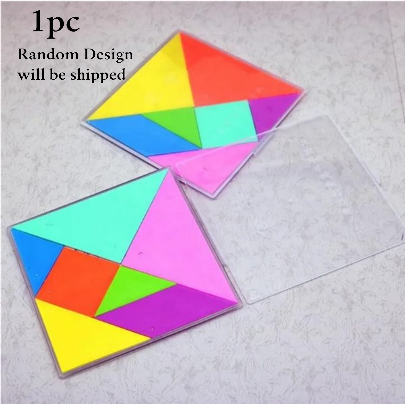 Wooden Medium Tangram Puzzle With Plastic Storage Box 1Pc Will Be Shipped - EKT3276
